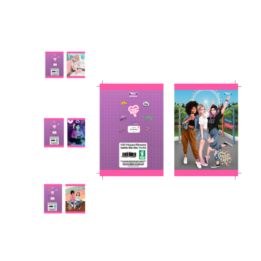 CUADERNO COSIDO 200 PAG. AMIGAS P/SIEMPRE (COD.53863)