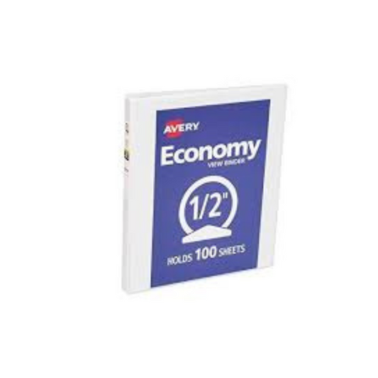 CARPETAS 1/2" C/PLASTICO FRONTAL BLANCA