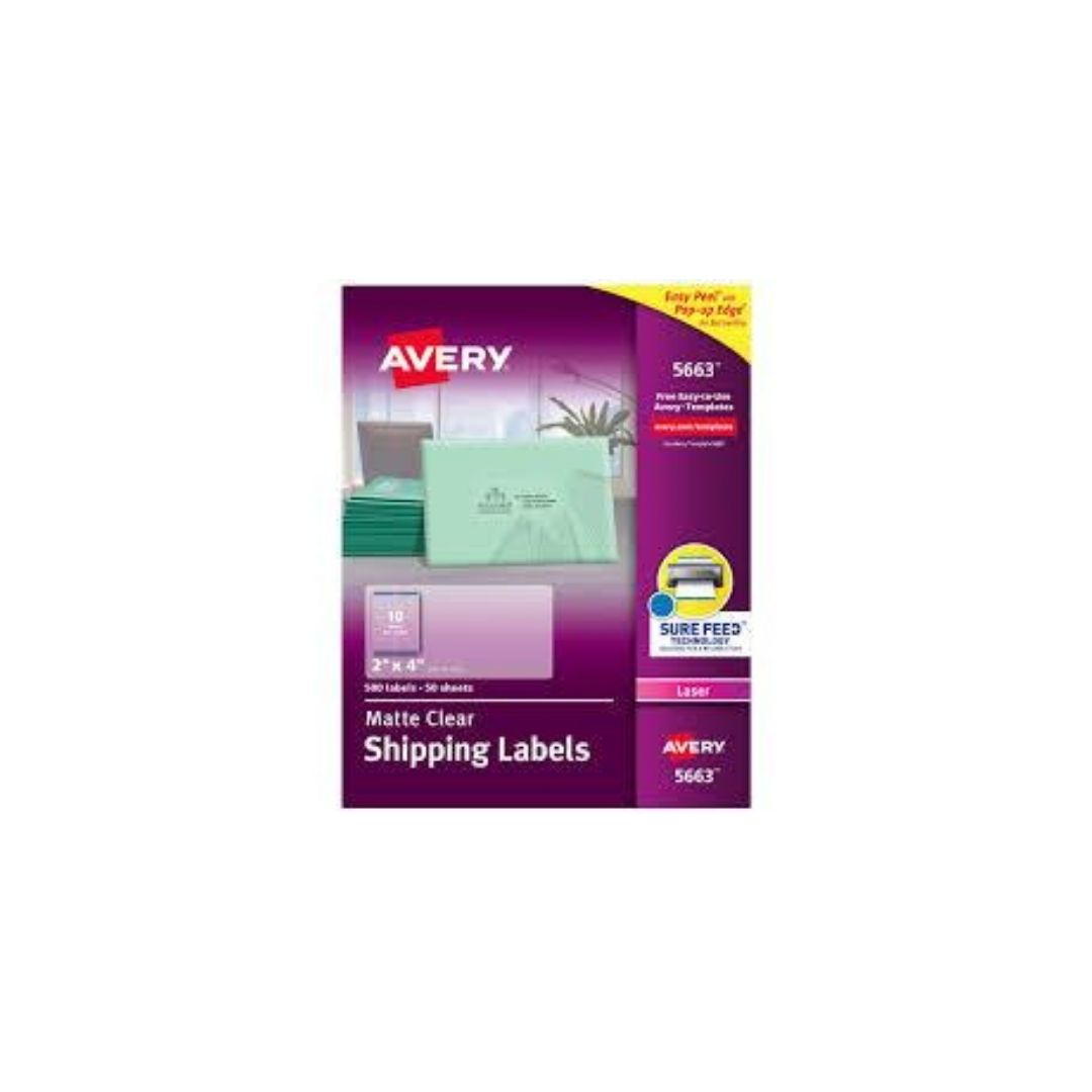 ETIQUETAS P/LASER (2 x 4 ) 500L CLEAR UNIDAD 1