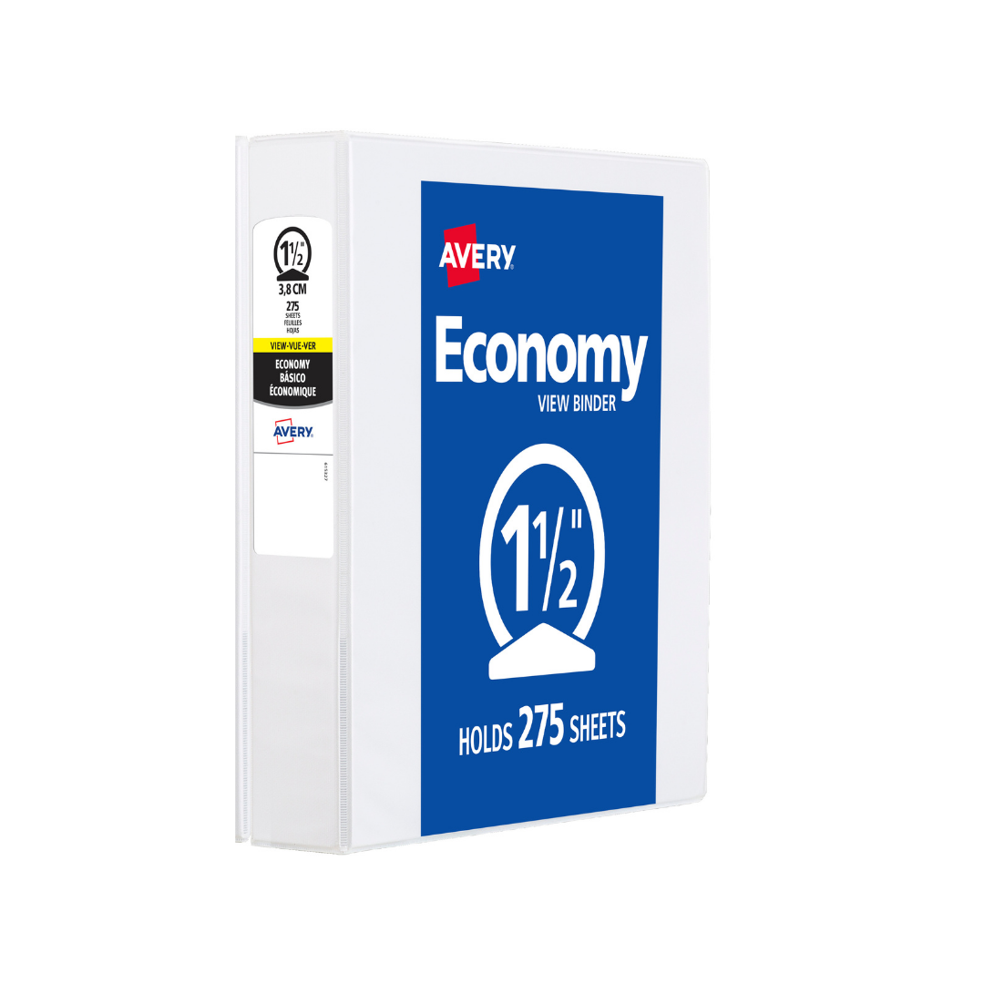 CARPETAS 1.5" C/PLASTICO FRONTAL BLANCAS