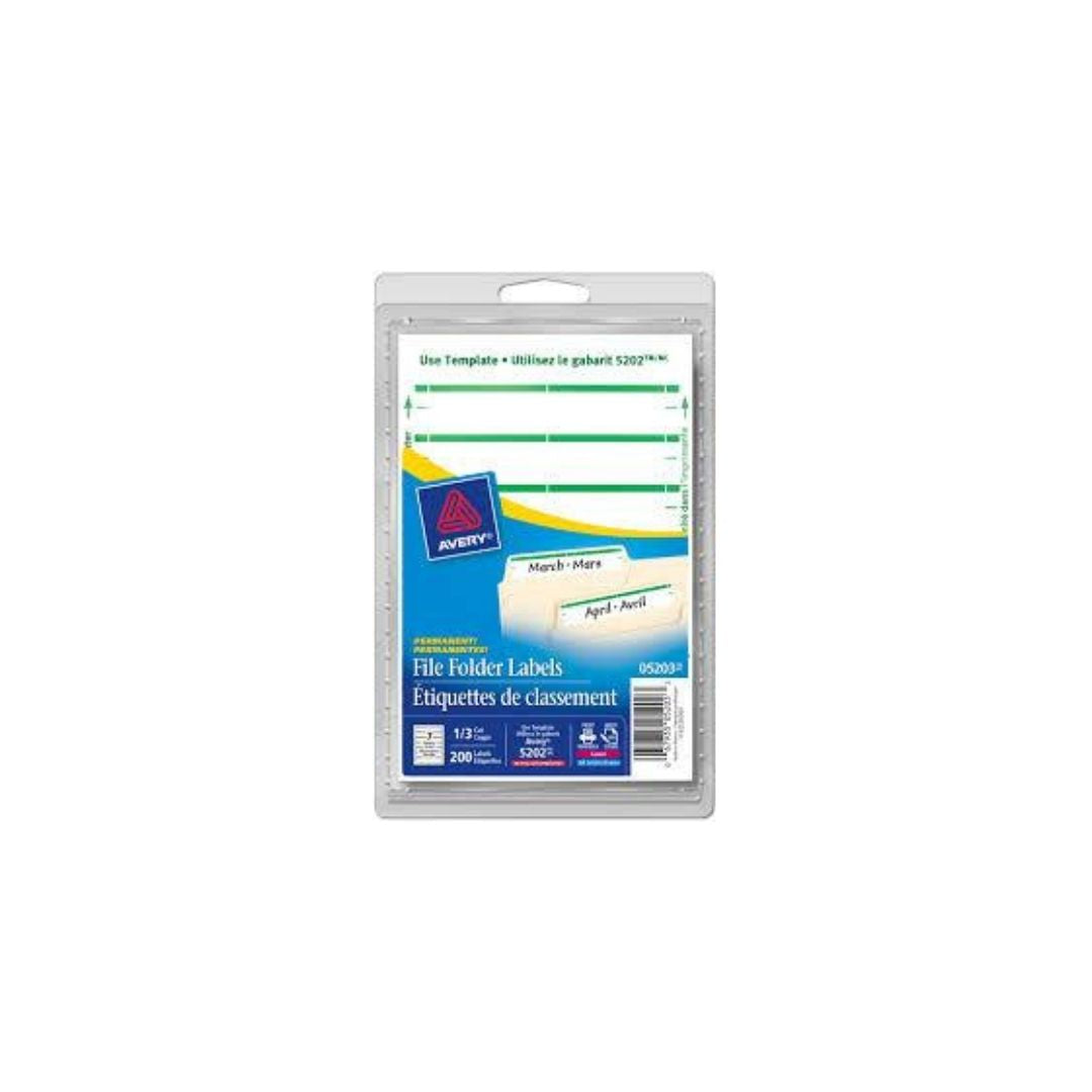 ETIQUETAS P/FOLDERS 1/3 VERDE 252/1 (FFL3G) PAQ. 6